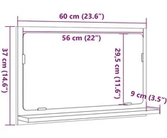 Veidrodinė vonios spintelė, medienos, 60x11x37cm, mediena