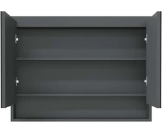 Veidrodinė vonios spintelė, pilkos spalvos, 80x15x60cm, MDF
