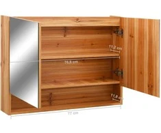 Veidrodinė vonios spintelė su LED, ąžuolo, 80x15x60cm, MDF