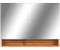Veidrodinė vonios spintelė su LED, ąžuolo, 80x15x60cm, MDF