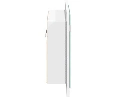 Veidrodinė vonios spintelė su LED, balta, 60x12x45cm, akrilas