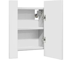 Veidrodinė vonios spintelė su LED, balta, 40x12x45cm, akrilas