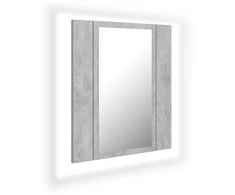 Veidrodinė vonios spintelė su LED, betono, 40x12x45cm, akrilas