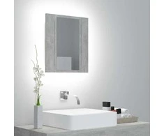 Veidrodinė vonios spintelė su LED, betono, 40x12x45cm, akrilas