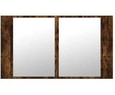 Veidrodinė vonios spintelė su LED, dūminė, 80x12x45cm, akrilas