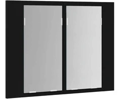 Veidrodinė vonios spintelė su LED, juoda, 60x12x45cm, akrilas