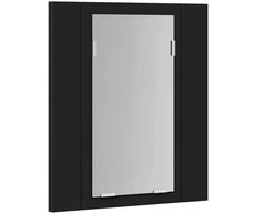 Veidrodinė vonios spintelė su LED, juoda, 40x12x45cm, akrilas