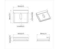 Veidrodžio laikiklis 340 Nikelio 35 x 30 x 8,3 mm Plienas