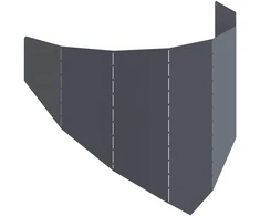 Vejo kraštas 100 x 45 cm Plienas Antracito