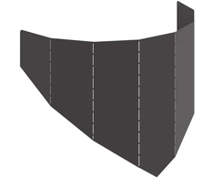 Vejo kraštas 100 x 45 cm Plienas Juoda
