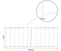 vidaxl Vejo kraštas 20 m x 20 cm Galvanizuotas plienas Sidabrinė