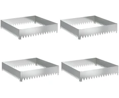 Vejo kraštas 4 pcs 100 x 100 x 20 cm Plienas Sidabrinė