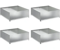 Vejo kraštas 4 pcs 100 x 100 x 35 cm Plienas Sidabrinė