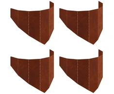 Vejo kraštas 4 pcs 100 x 45 cm Plienas Rūdijanti