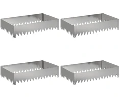 Vejo kraštas 4 pcs 100 x 60 x 20 cm Plienas Sidabrinė