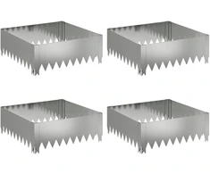 Vejo kraštas 4 pcs 60 x 60 x 20 cm Plienas Sidabrinė