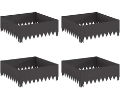 Vejo kraštas 4 pcs 60 x 60 x 20 cm Plienas Juoda