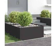 Vejo kraštas 4 pcs 60 x 60 x 35 cm Plienas Juoda