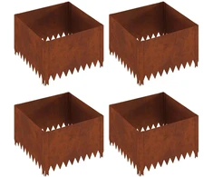 Vejo kraštas 4 pcs 60 x 60 x 35 cm Plienas Rūdijanti