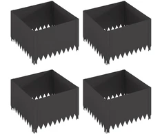 Vejo kraštas 4 pcs 60 x 60 x 35 cm Plienas Juoda