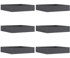Vejo kraštas 6 pcs Antracitas 60 x 60 x 13 cm Plienas