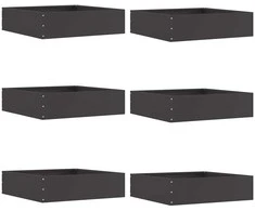 Vejo kraštas 6 pcs Juoda 50 x 50 x 13 cm Plienas