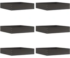 Vejo kraštas 6 pcs Juoda 60 x 60 x 13 cm Plienas