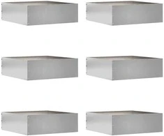 Vejo kraštas 6 pcs Sidabro 40 x 40 x 13 cm Nerūdijantis Plienas