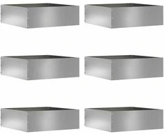 Vejo kraštas 6 pcs Sidabro 40 x 40 x 13 cm Cinkuota plienas