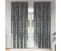 Aksominio tipo užuolaidos 2 pcs Pilka 225 x 140 cm Aksomas