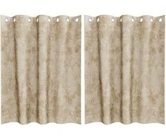 Aksominio tipo užuolaidos 2 pcs Kreminė 140 x 140 cm Aksomas