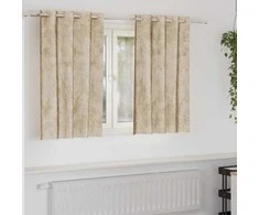 Aksominio tipo užuolaidos 2 pcs Kreminė 140 x 140 cm Aksomas