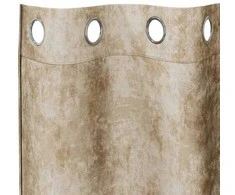 Aksominio tipo užuolaidos 2 pcs Kreminė 140 x 140 cm Aksomas