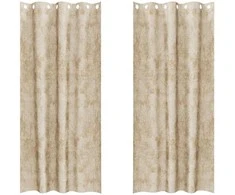 Aksominio tipo užuolaidos 2 pcs Kreminė 225 x 140 cm Aksomas