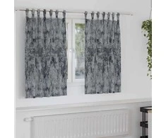 Aksominio tipo užuolaidos 2 pcs Sidabrinė Pilka 140 x 140 cm