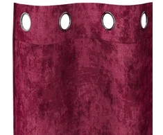 Aksominio tipo užuolaidos 2 pcs Vyno raudonumo 225 x 140 cm
