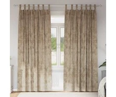 Aksominio tipo užuolaidos 2 pcs šampano 245 x 140 cm Aksomas