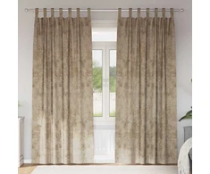 Aksominio tipo užuolaidos 2 pcs šampano 225 x 140 cm Aksomas