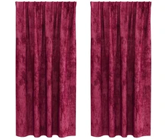 Aksominio tipo užuolaidos 2 pcs Vyno raudonumo 175 x 140 cm