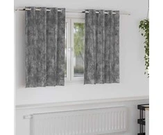 Aksominio tipo užuolaidos 2 pcs Pilka 140 x 140 cm Aksomas
