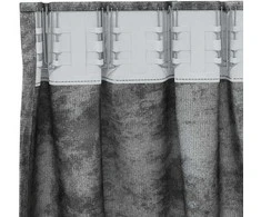 Aksominio tipo užuolaidos 2 pcs Pilka 260 x 140 cm Aksomas