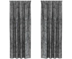 Aksominio tipo užuolaidos 2 pcs Pilka 245 x 140 cm Aksomas