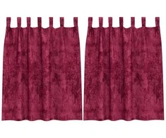 Aksominio tipo užuolaidos 2 pcs Vyno raudona 140 x 140 cm