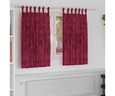 Aksominio tipo užuolaidos 2 pcs Vyno raudona 140 x 140 cm