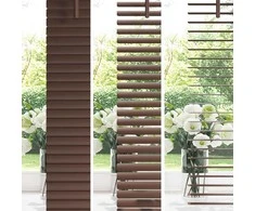Venecijos žaliuzės Tamsiai ruda su raštu 150 x 110 cm 25 mm PVC