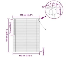Venecijos žaliuzės Tamsiai ruda su raštu 150 x 110 cm 25 mm PVC