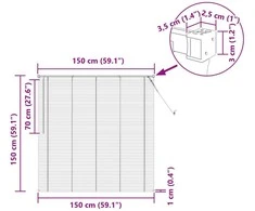 Venecijos žaliuzės Tamsiai ruda su raštu 150 x 150 cm 25 mm PVC