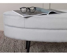 Venture Home Otomanė Otto, juoda/pilka, 100x40x41cm, kordinis velvetas