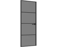 Vidaus durys 76 x 201,5 cm Grūdintas stiklas ir aliuminis