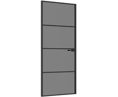 Vidaus durys 83 x 201,5 cm Grūdintas stiklas ir aliuminis